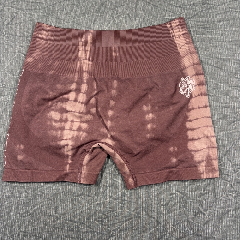 Darc Sport Shorts Women Medium Mauve SHE Wolves Tie Dye Scrunch Butt Seamless